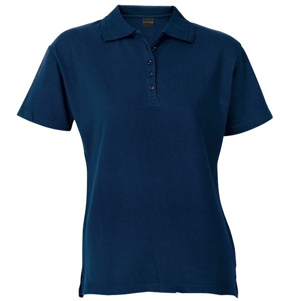 LADIES GOLF PIQUE 200G NAVY LARGE (16091)(L-200)