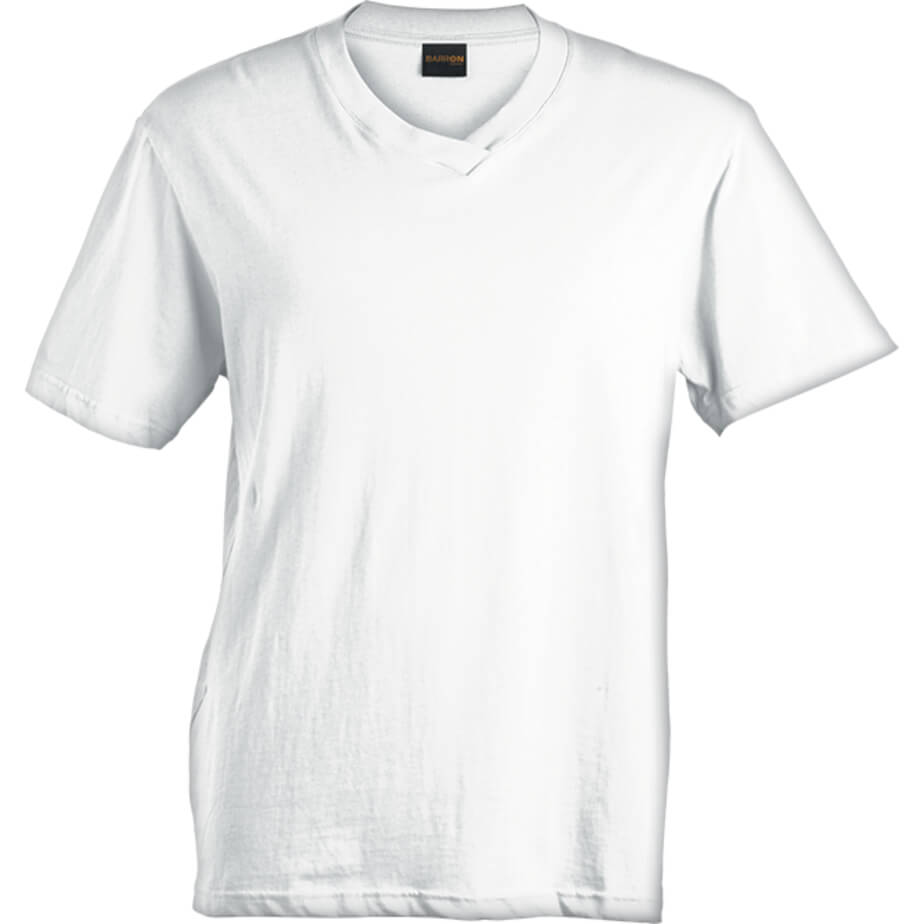 T-SHIRT V NECK 180G WHITE SMALL (13937)(TSV180B)