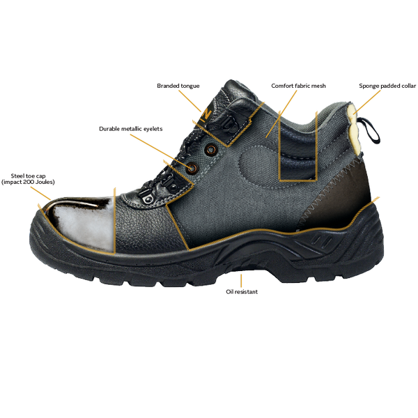 BOOTS SAFETY DEFENDER BLACK SIZE 10 (725488)(SF001)