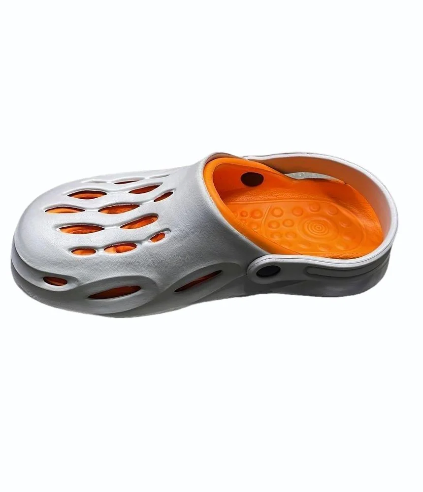 CLOGS JELANI WHITE/ORANGE SIZE 4 (JEL-CLOG)