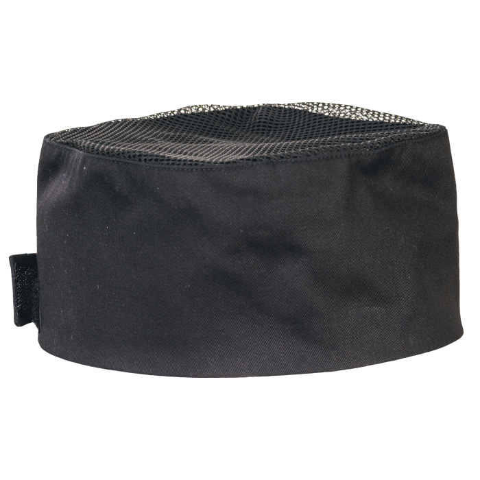 BEANIE WITH MESH STD BLACK (HWR-03-XR)(BC-BM)