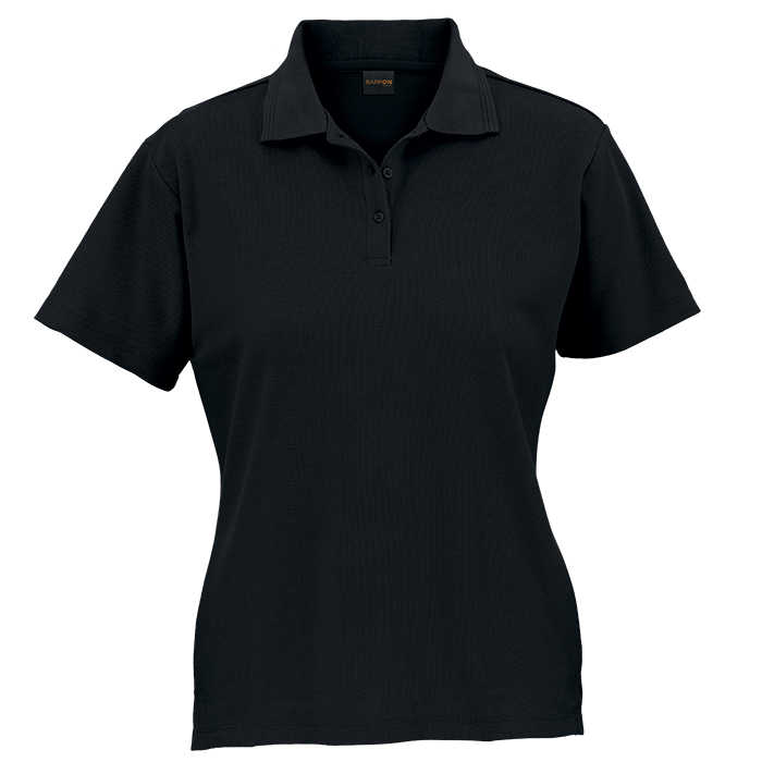 LADIES GOLF PIQUE 175G BLACK SMALL (L-175)