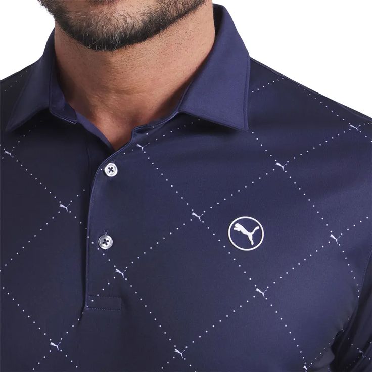 GOLF SHIRT FOCUS NAVY/WHITE LARGE (FOC)