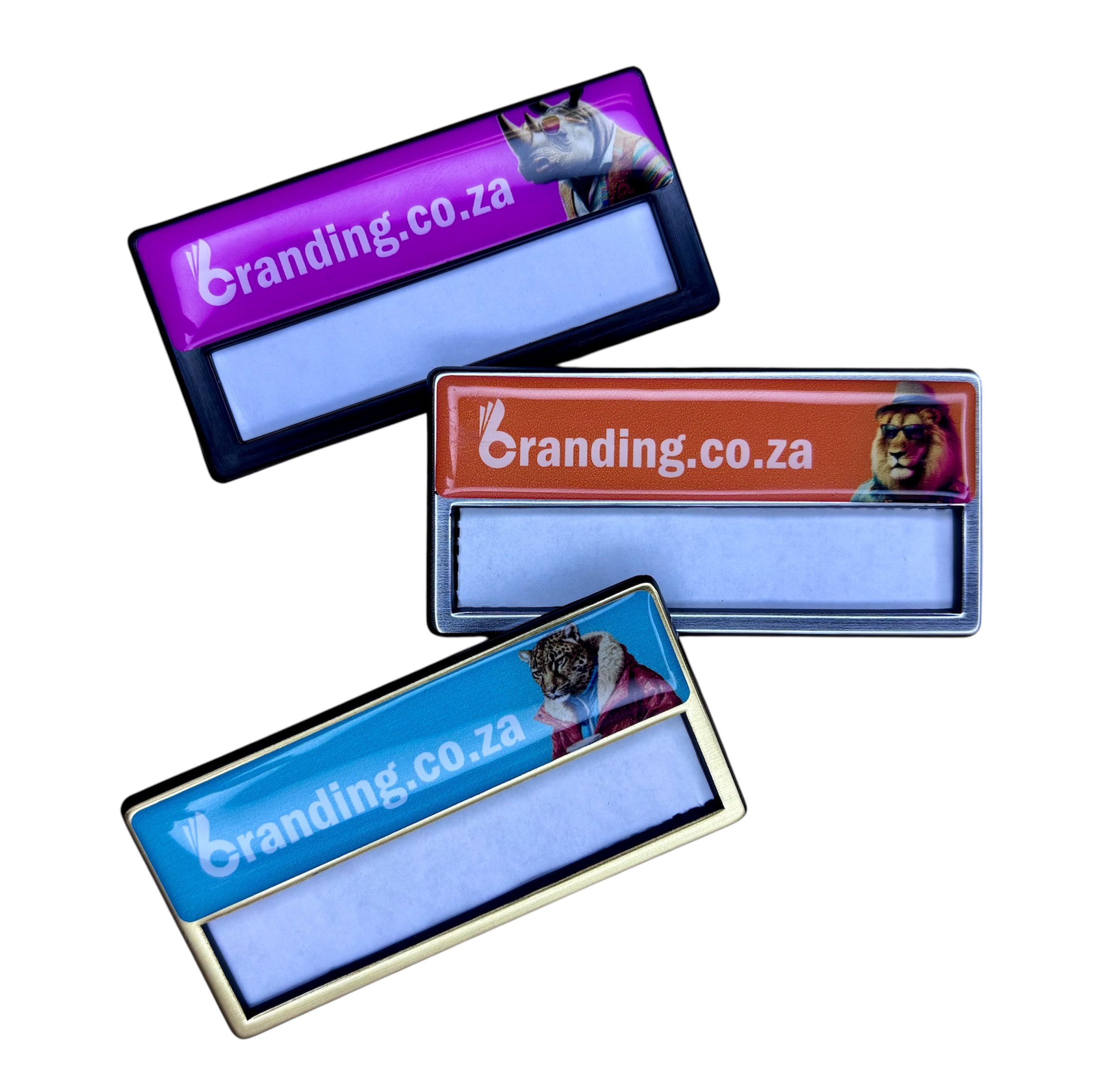 NAME BADGE - REUSABLE - BLACK PIN CLIP (INB-E-B)
