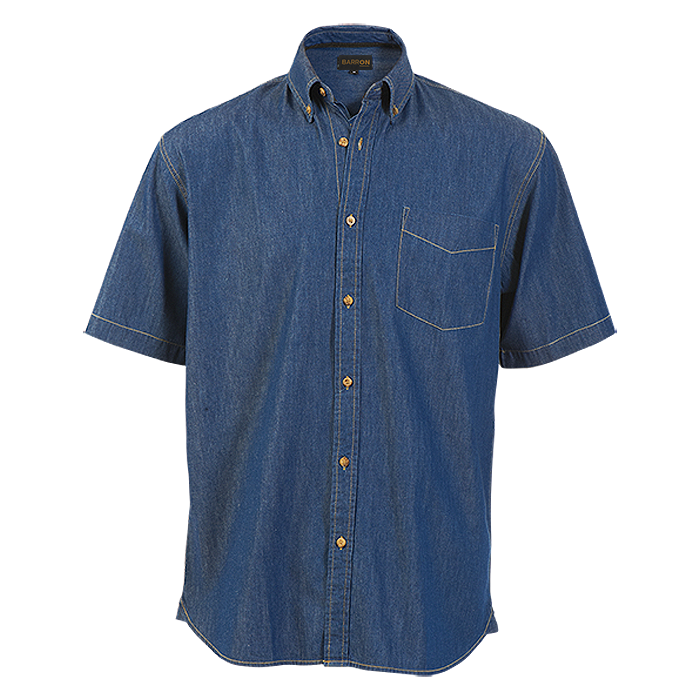 LOUNGE SHIRT DENVER SHORT SLV DENIM BLACK LARGE 766065/LO-DE
