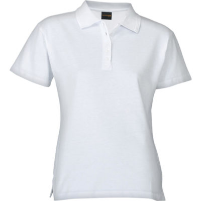 LADIES GOLF PIQUE 200G WHITE MEDIUM (L-200)