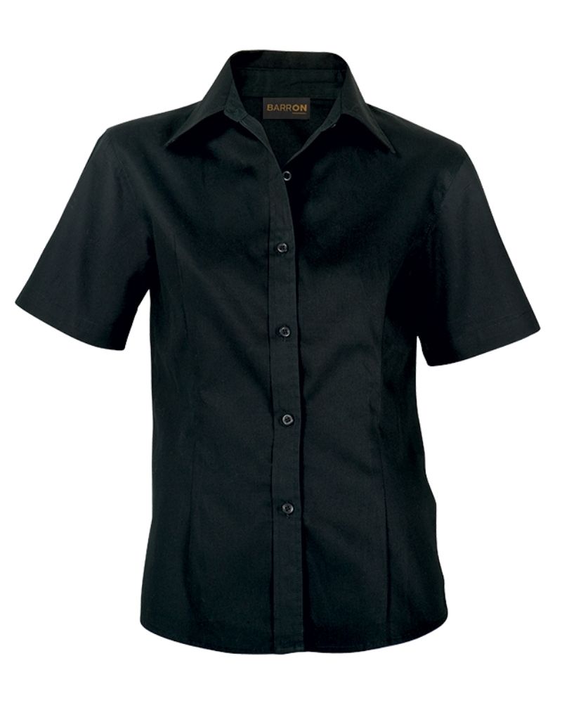 BLOUSE TWILL S/SLEEVE BLACK MEDIUM (LL-TWILL)