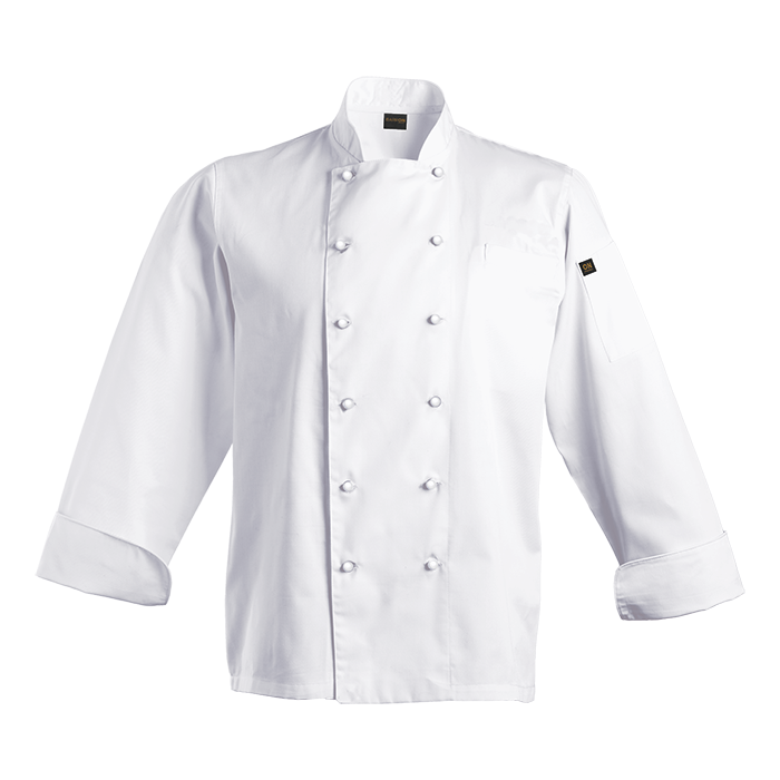 CHEF JKT PESCARA POP BUTTON WHITE LARGE (BC-PES)