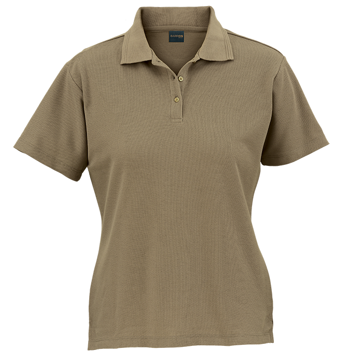 LADIES GOLF PIQUE 175G KHAKI MEDIUM (L-175)