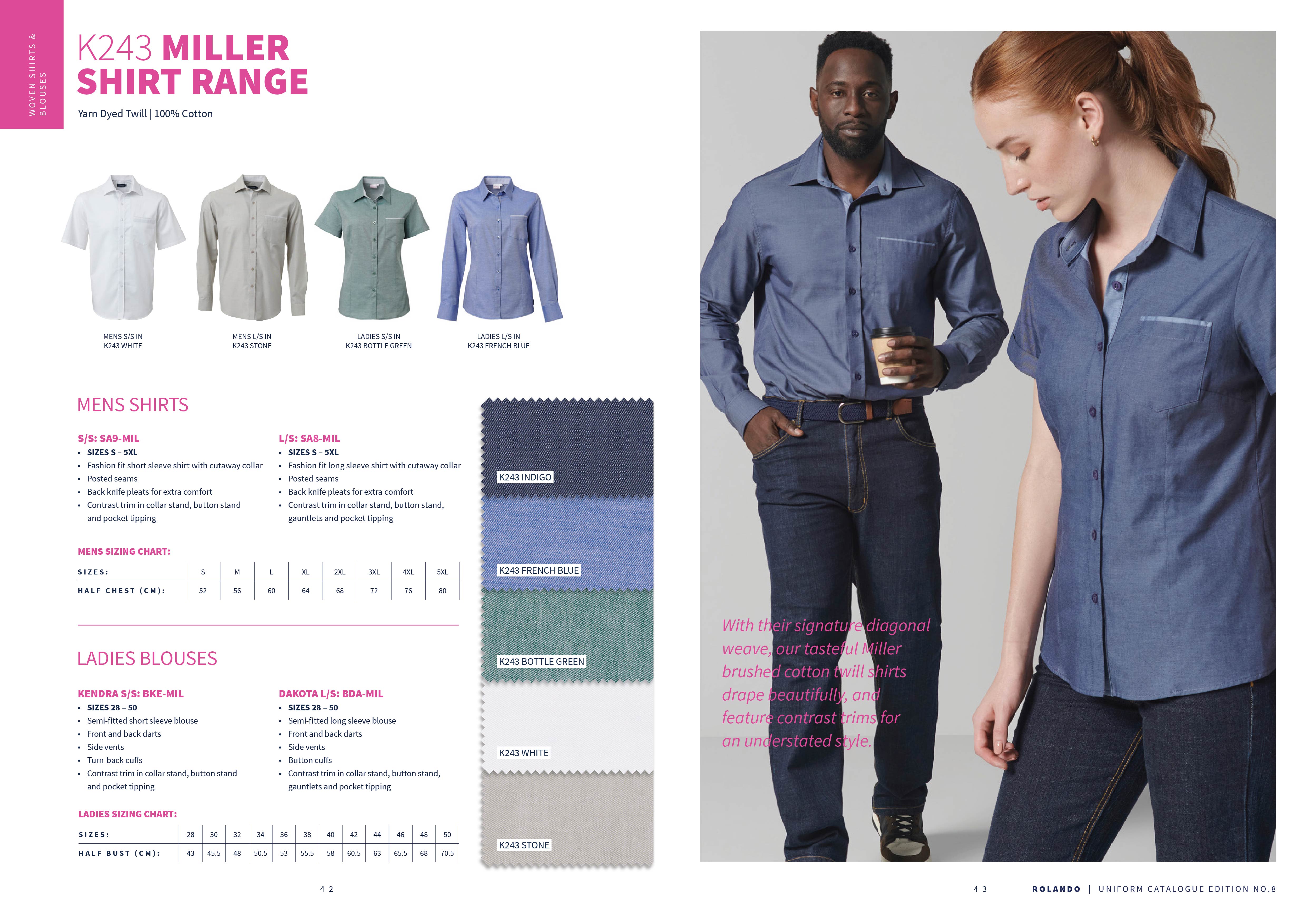 SHIRT STYLE MILLER LONG SLV WHITE 1XLARGE (SA8-MIL)