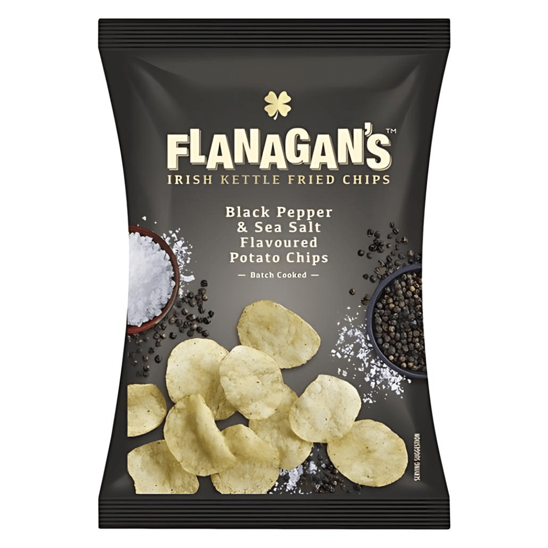 Flanagans Black Pepper Chips 20x120g